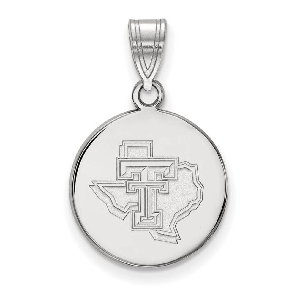 10k White Gold Texas Tech U. Medium Pendant